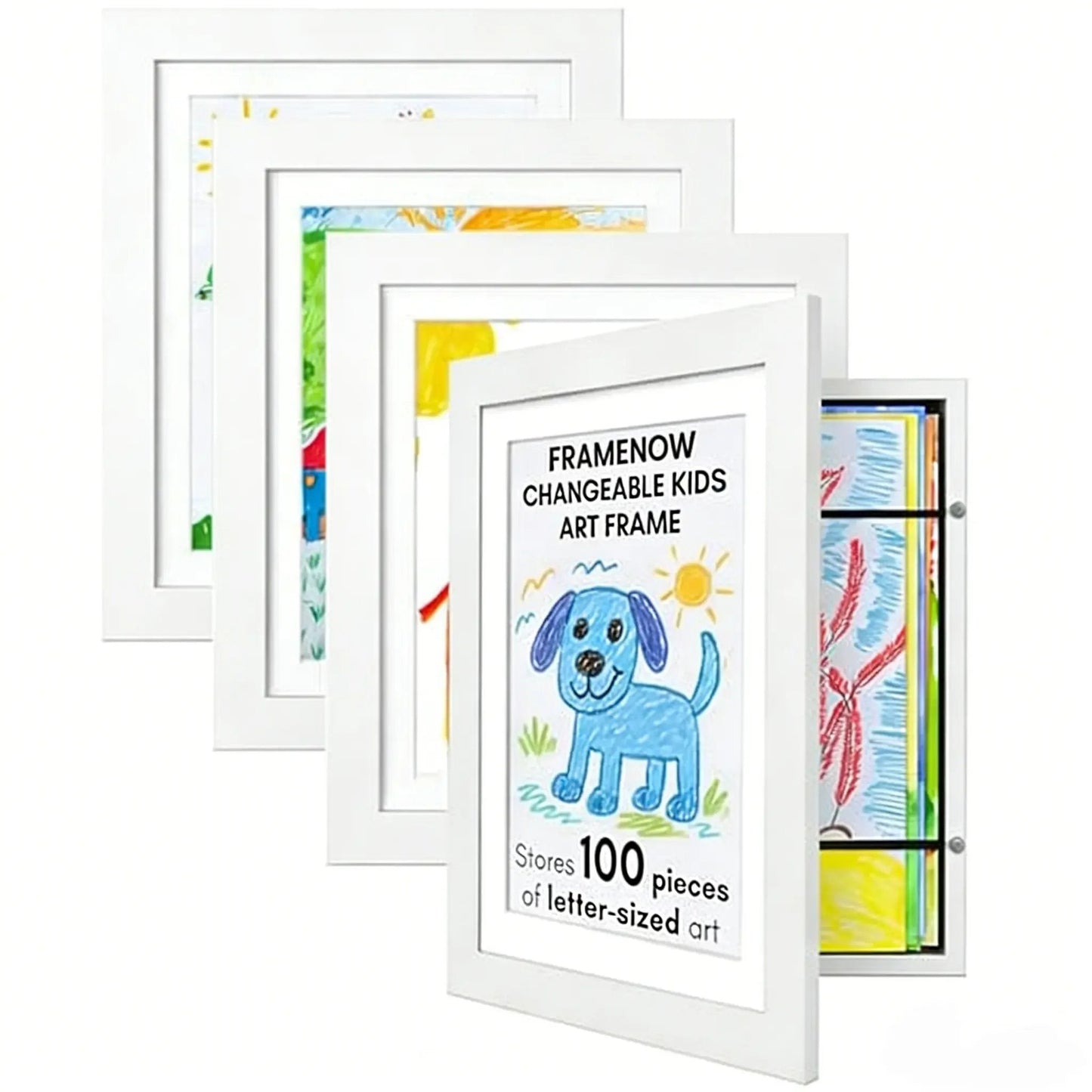 šBuy 2 Get 1 FreešKids Art Frame, Front-Opening Art Gallery Display, Stores Up to 100+ Artworks