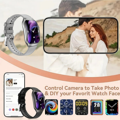 🔥Pain-Free Clip-On Earbuds & Smartwatch Gift Set – Complete Bundle with 20W Charger & Straps, Compatible with iOS & Android