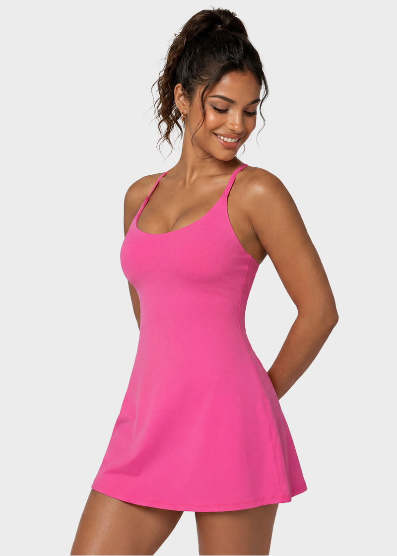 Summer Hot Sale☀️Softlyzero Plush Backless Active Dress-Easy Peezy, Spring Dresses, Dance Dresses for Women