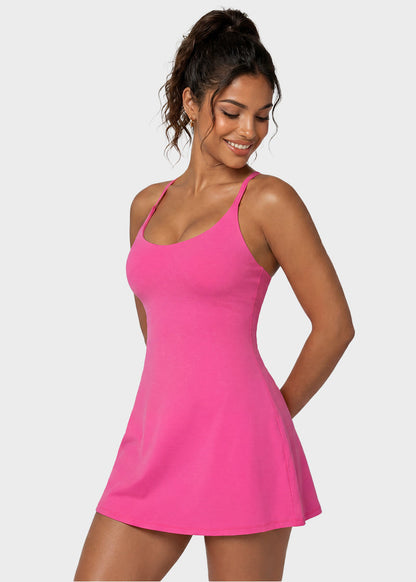 Summer Hot Sale☀️Softlyzero Plush Backless Active Dress-Easy Peezy, Spring Dresses, Dance Dresses for Women