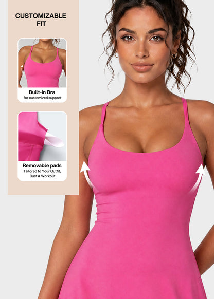 Summer Hot Sale☀️Softlyzero Plush Backless Active Dress-Easy Peezy, Spring Dresses, Dance Dresses for Women