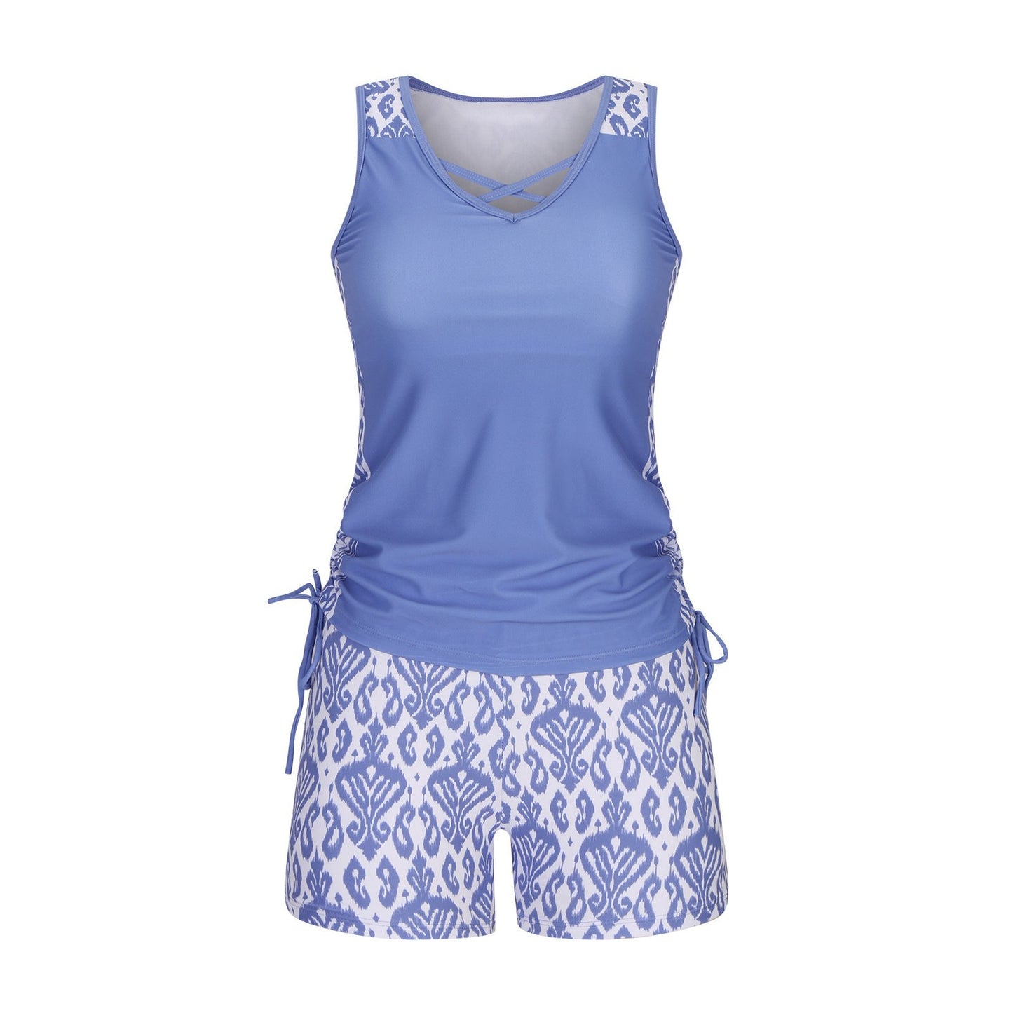⏰LAST DAY 60% OFF - Miraclesuit Women's 2-Piece Tummy Control Tankini Set with Built-In Bra – Flattering Boho Swimwear with Shorts🔥 Buy 2 Free Shipping