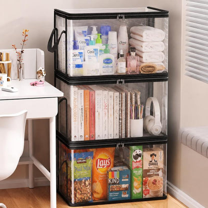 BUY 2 GET 1 FREE!! 📦Large Clear Storage Box with Hinged Lid