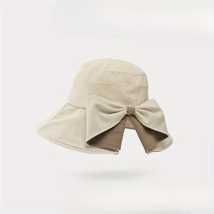 👒Summer Hot Sale☀️Women's Bowknot Wide Brim Sun Protective Hat
