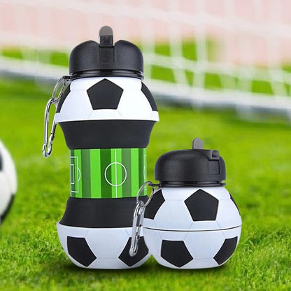 Football Design Silicone Folding Water Bottle