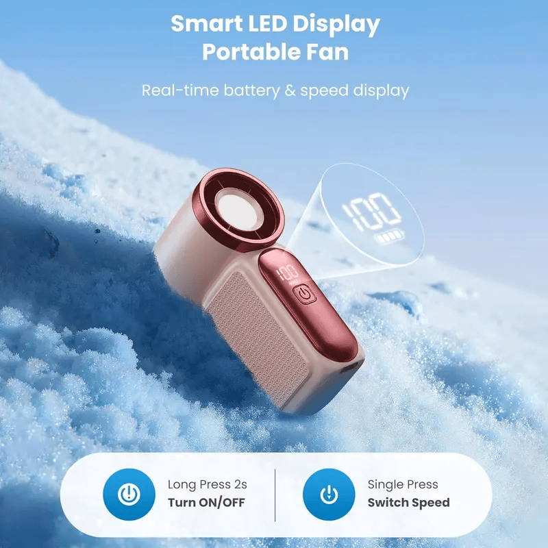 🏆Flash Sale#Mini Handheld Fan with LED Display