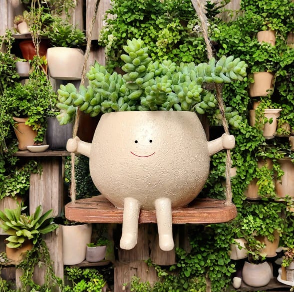 🌱 Happy Swing Rocking Chair Planter – The Cutest Way to Grow Joy!