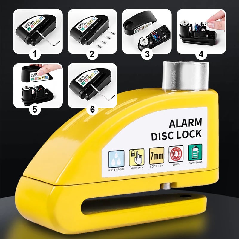 🛡️ Motorcycle Disc Brake Lock Alarm | 110dB Anti-Theft Security