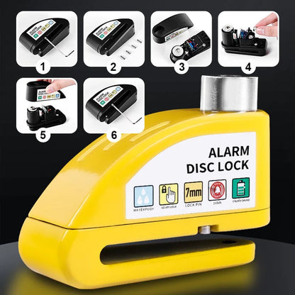 🛡️ Motorcycle Disc Brake Lock Alarm | 110dB Anti-Theft Security