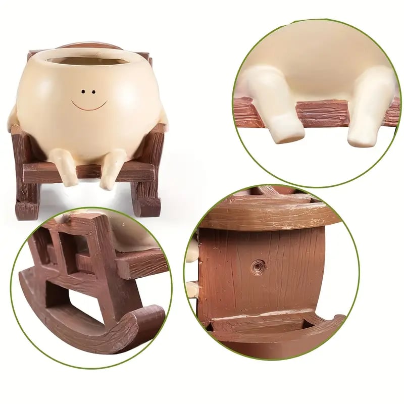 🌱 Happy Swing Rocking Chair Planter – The Cutest Way to Grow Joy!