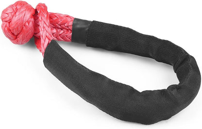 🏆Flash Sale#Winch Rope Synthetic Soft Shackle+Recovery Ring Set Rugged Shackles With Protective Sleeve 41000lbs