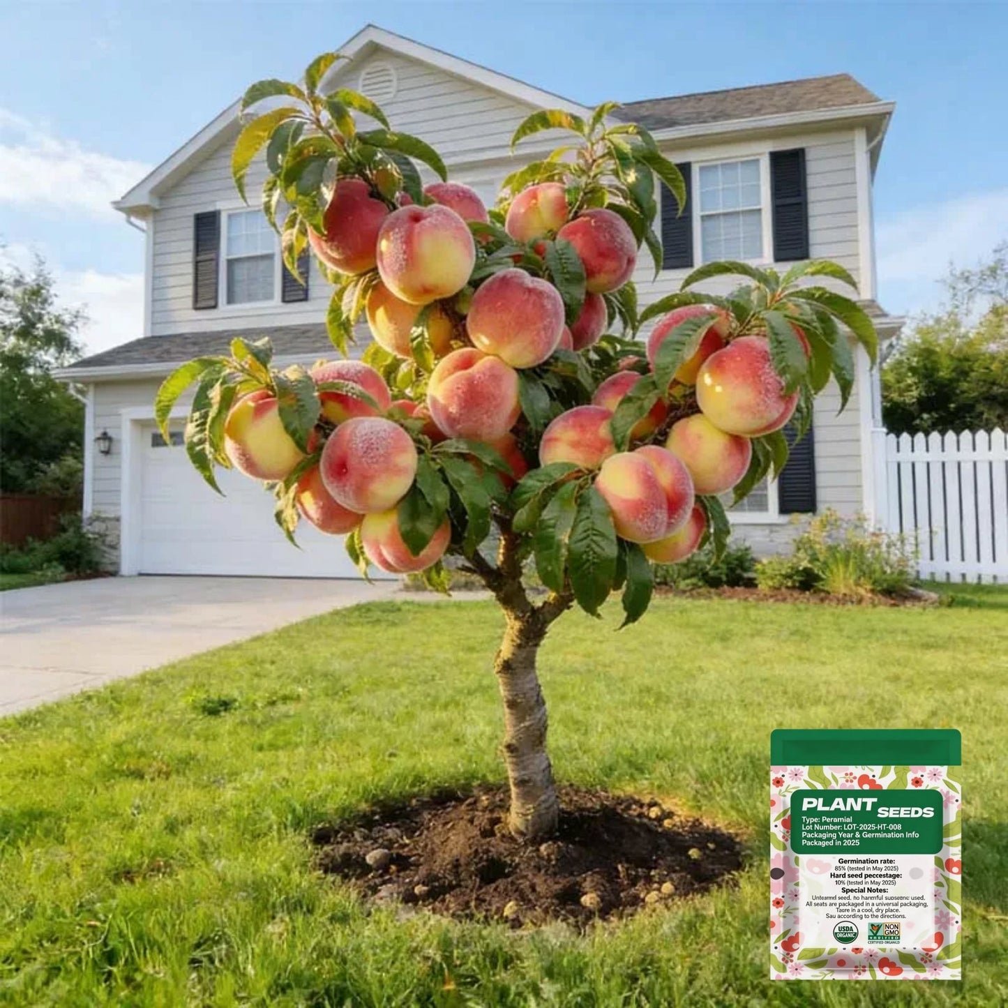 🔥 65K+ SOLD! 🍑 Peach Tree Seeds – Grow Sweet, Juicy Peaches at Home🌱