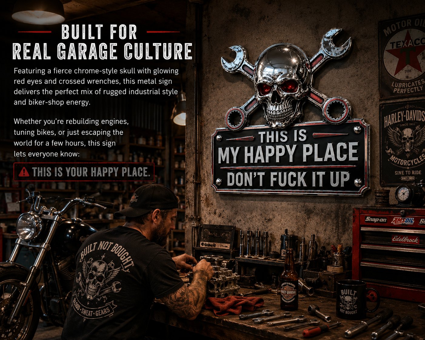 🔥Father’s Day 49% OFF 💀"This Is My Happy Place" Garage Wall Sign