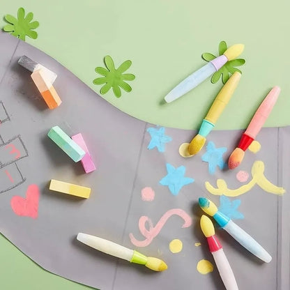 🔥Summer Hot Sale🎨 Jumbo Sidewalk Chalk Paint Brushes – Create BIG Outdoor Art!