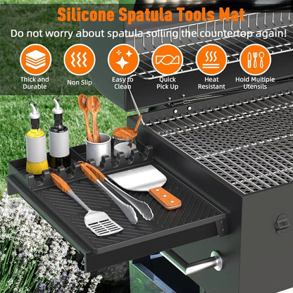 🔥Last Day 49% OFF -🍖Silicone BBQ Side Shelf Mat — Keep Tools Clean & Close