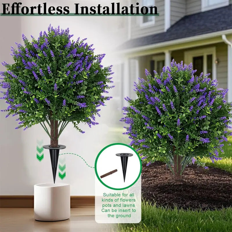 Artificial lavender spherical direct-pull artificial flower with ground nails