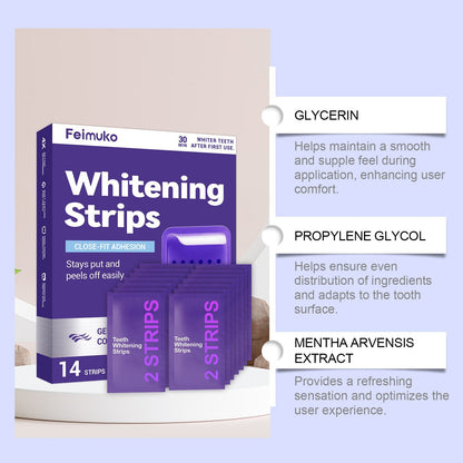 🦷 Whitening Strips: Brighter Smile in 30 Mins💜