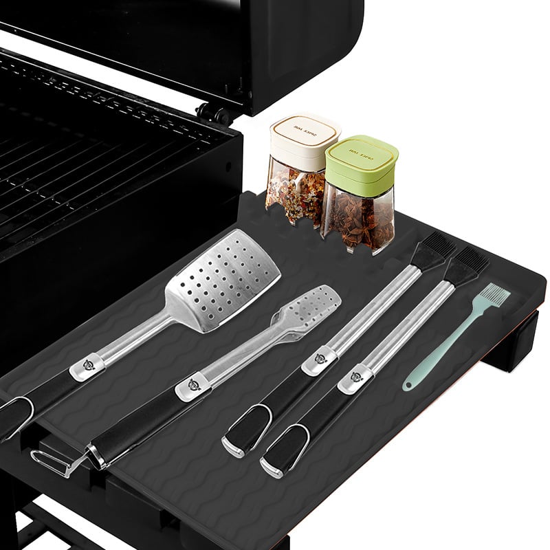 🔥Last Day 49% OFF -🍖Silicone BBQ Side Shelf Mat — Keep Tools Clean & Close