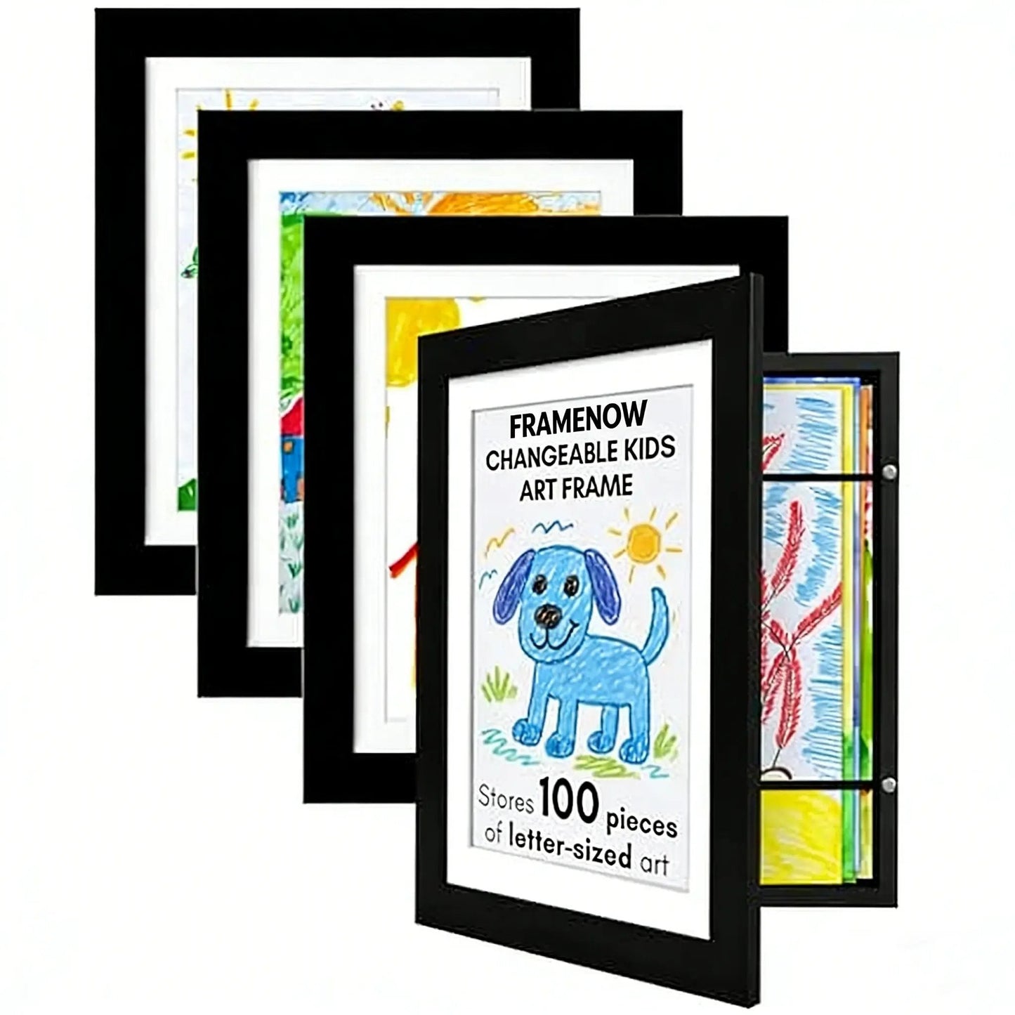 🎁Buy 2 Get 1 Free🎁Kids Art Frame, Front-Opening Art Gallery Display, Stores Up to 100+ Artworks