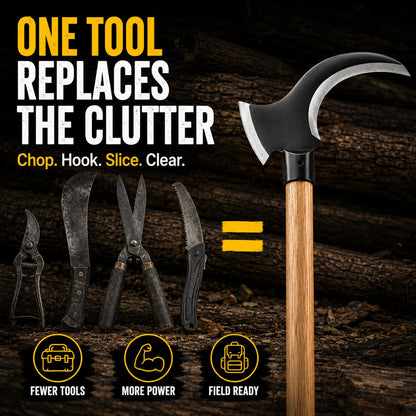 Tactical Dual-Head Clearing Axe & Sickle