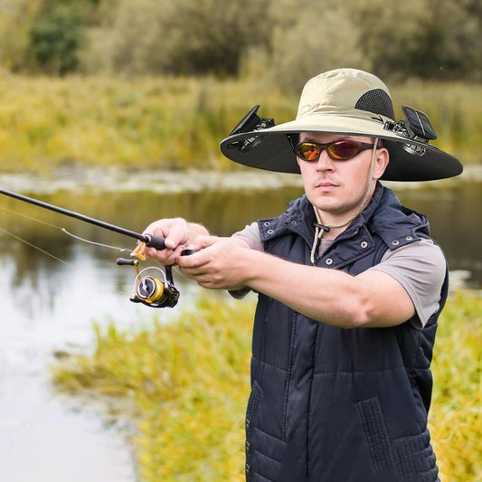 🔥Summer Hot Sale 50% OFF⚡-2026 New Ultralight Solar Fan Sun Fishing Hat-Solar & USB Charging🧢
