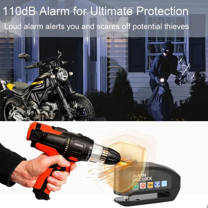 🛡️ Motorcycle Disc Brake Lock Alarm | 110dB Anti-Theft Security
