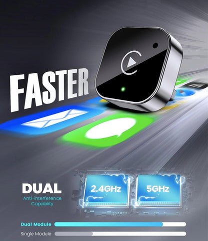 2026 Upgraded Wireless CarPlay Adapter& Android Auto Adapter-Mini&Stable CarPlay Wireless Dongle for iOS 10 Android 11 and Above