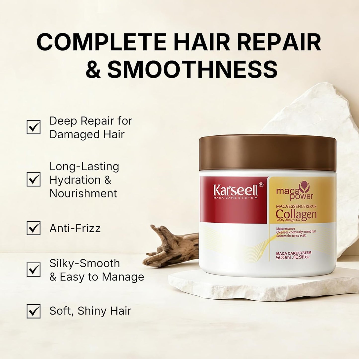 🔥HOT SALE 49% OFF 🔥 Deep Repair Collagen Hair Mask Serum, enriched with argan oil and collagen
