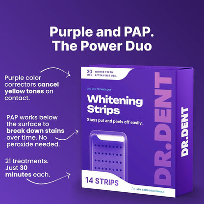 HOT SALE 60% OFF🔥Purple Teeth  Whitening Strips – Fast Results, Zero Sensitivity