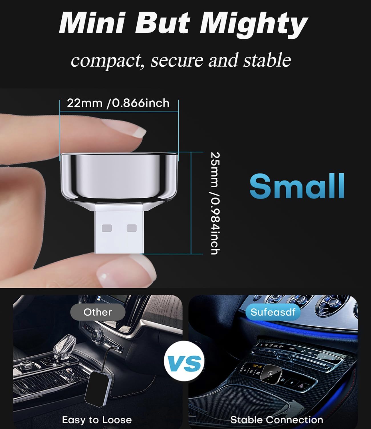 2026 Upgraded Wireless CarPlay Adapter& Android Auto Adapter-Mini&Stable CarPlay Wireless Dongle for iOS 10 Android 11 and Above