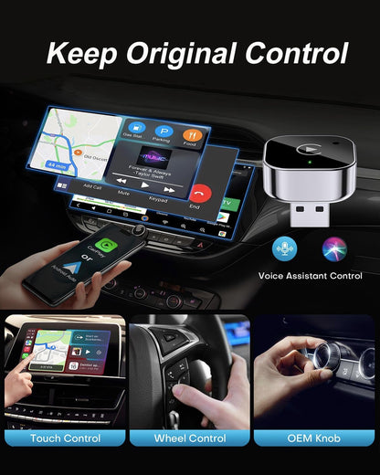 2026 Upgraded Wireless CarPlay Adapter& Android Auto Adapter-Mini&Stable CarPlay Wireless Dongle for iOS 10 Android 11 and Above