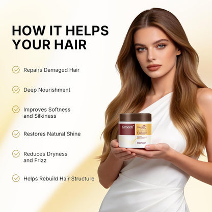 🔥HOT SALE 49% OFF 🔥 Deep Repair Collagen Hair Mask Serum, enriched with argan oil and collagen