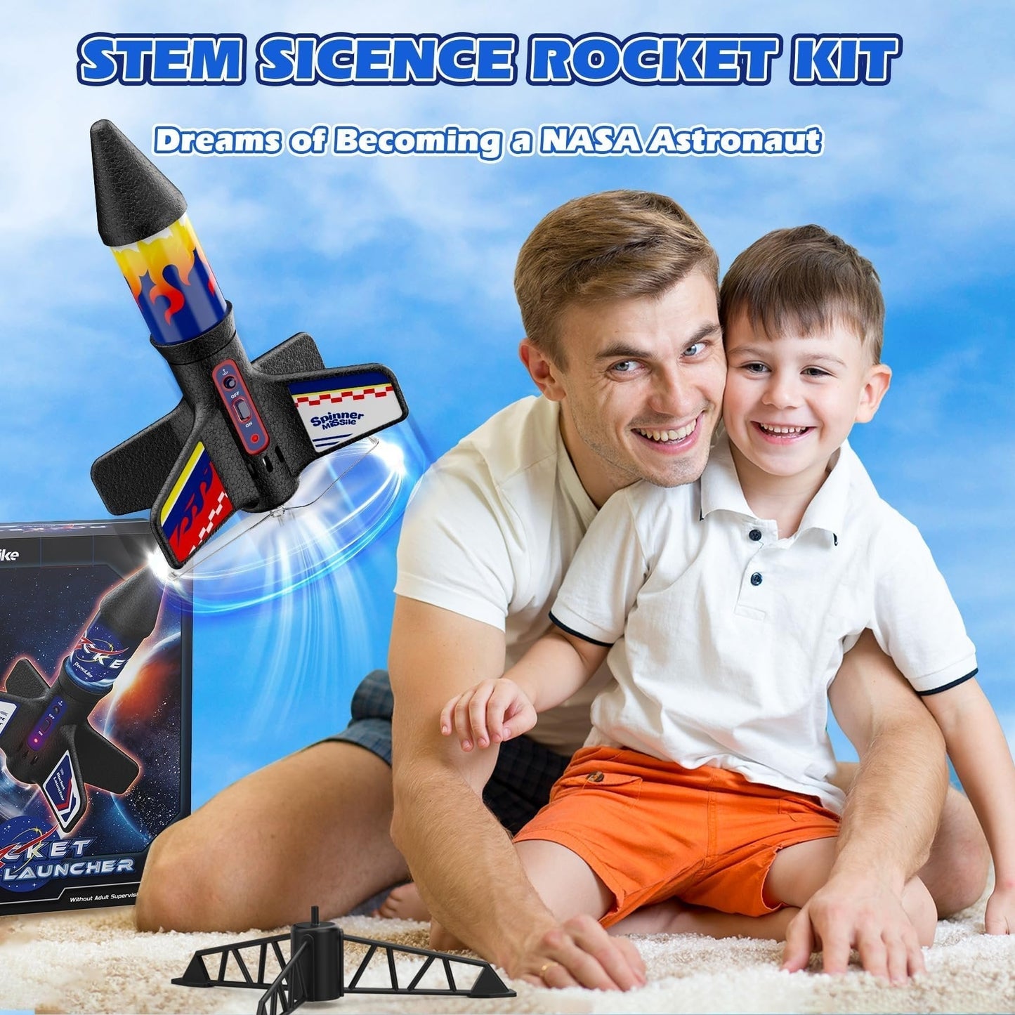 🏆#1 Bestselling-🚀Motorized Self-Launching Rocket Toy with Parachute
