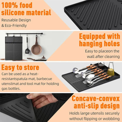 🔥Last Day 49% OFF -🍖Silicone BBQ Side Shelf Mat — Keep Tools Clean & Close