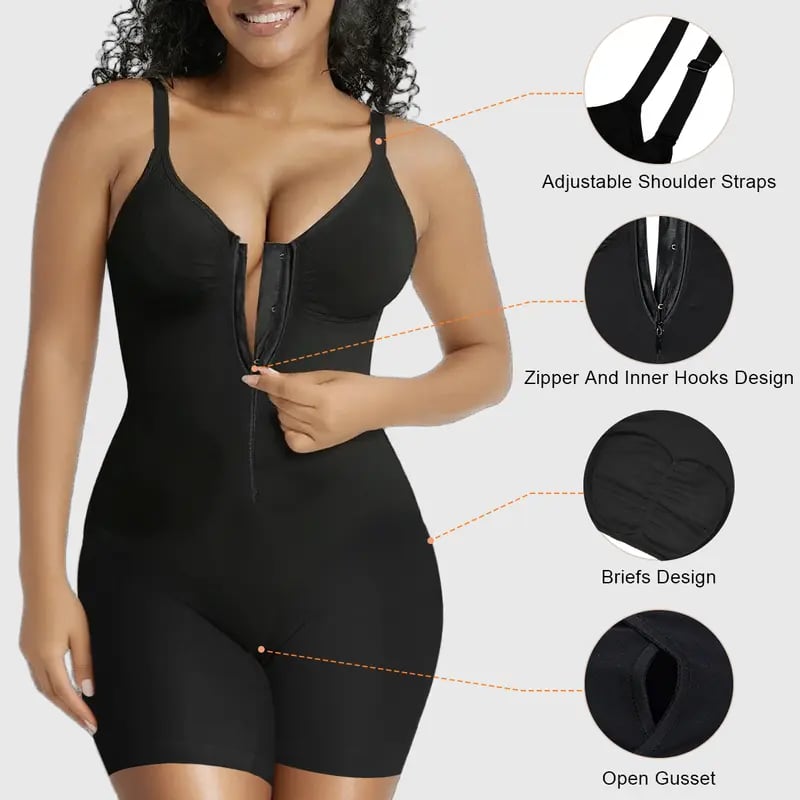 🎁LAST DAY 49% OFF🔥Women's Tummy Control Bodysuit – Zip-Up, Ultra Stretch, Breathable Mesh