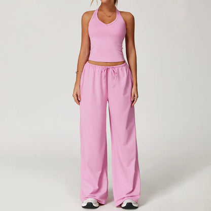 ⚡Hot Sales 49% OFF🔥Women's 2-Piece Fitted Sweatsuit - Trendy Summervibe Athleisure Set(✨Removable Chest Pads)