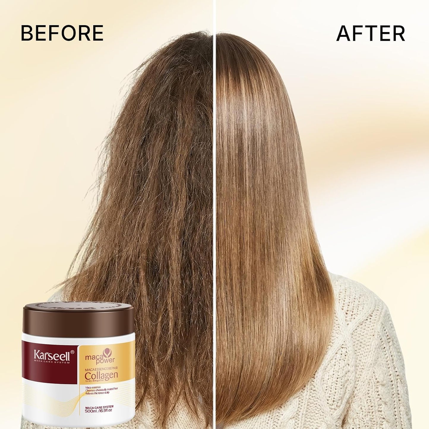 🔥HOT SALE 49% OFF 🔥 Deep Repair Collagen Hair Mask Serum, enriched with argan oil and collagen