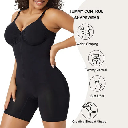 🎁LAST DAY 49% OFF🔥Women's Tummy Control Bodysuit – Zip-Up, Ultra Stretch, Breathable Mesh