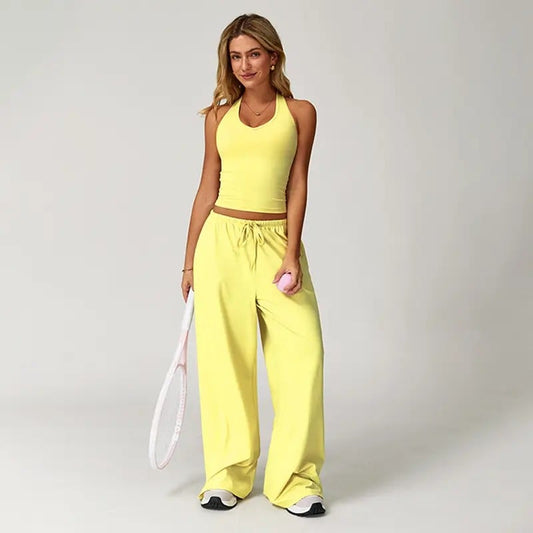 ⚡Hot Sales 49% OFF🔥Women's 2-Piece Fitted Sweatsuit - Trendy Summervibe Athleisure Set(✨Removable Chest Pads)