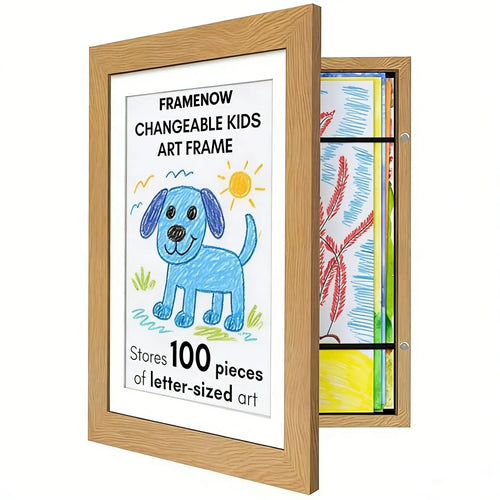 🎁Buy 2 Get 1 Free🎁Kids Art Frame, Front-Opening Art Gallery Display, Stores Up to 100+ Artworks