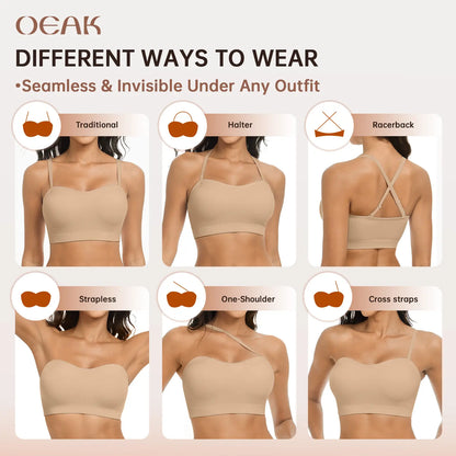 Women's Non-Slip Strapless Bra – Seamless Wireless Support