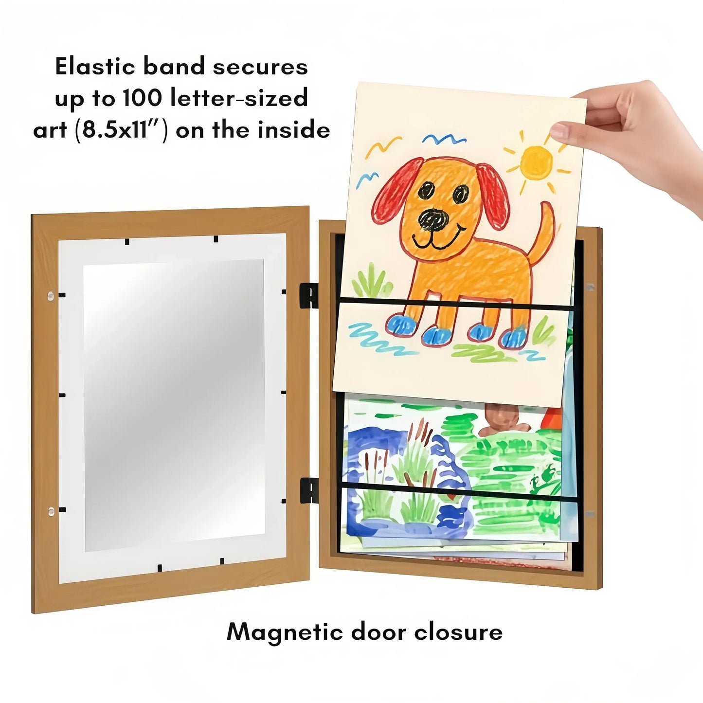 🎁Buy 2 Get 1 Free🎁Kids Art Frame, Front-Opening Art Gallery Display, Stores Up to 100+ Artworks