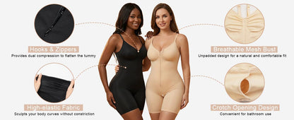 🎁LAST DAY 49% OFF🔥Women's Tummy Control Bodysuit – Zip-Up, Ultra Stretch, Breathable Mesh