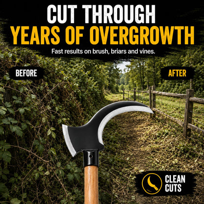 Tactical Dual-Head Clearing Axe & Sickle