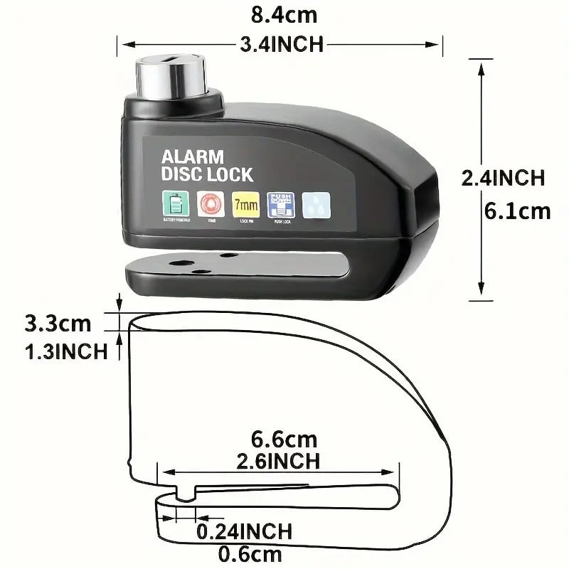 🛡️ Motorcycle Disc Brake Lock Alarm | 110dB Anti-Theft Security