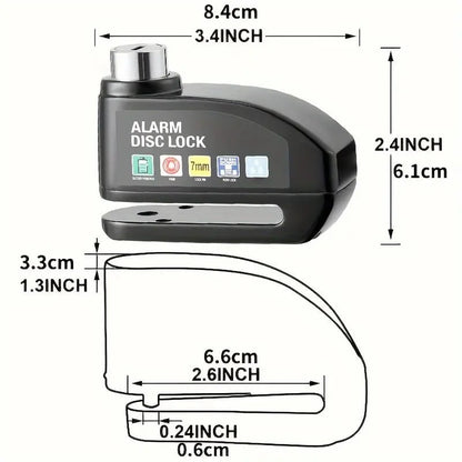 🛡️ Motorcycle Disc Brake Lock Alarm | 110dB Anti-Theft Security