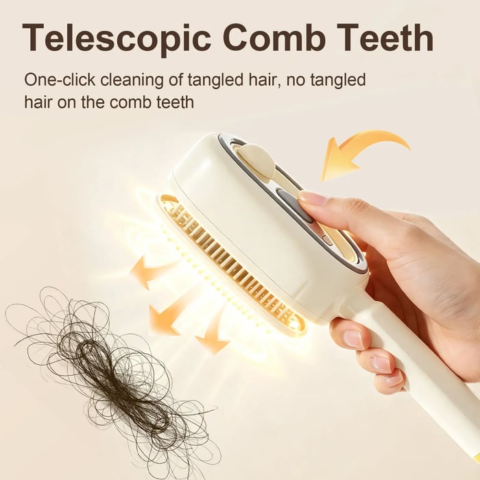 Electric Spray Retractable Airbag Comb - Beige