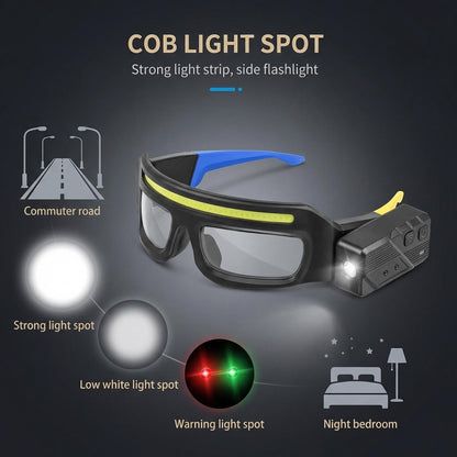 🔥Last Day 49% OFF -LED Glasses Rechargeable Headlight Glasses with Motion Sensor & Touch Control