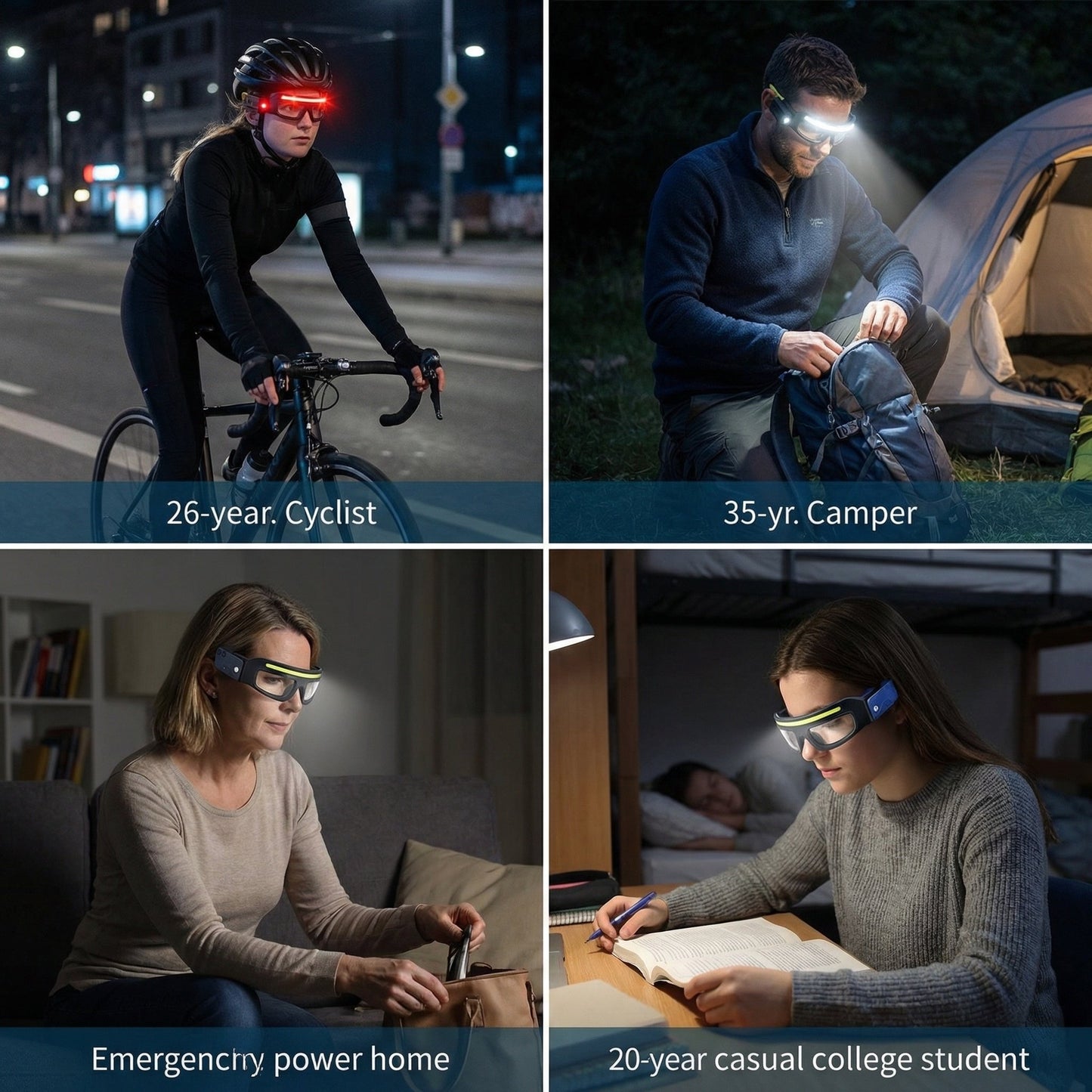 🔥Last Day 49% OFF -LED Glasses Rechargeable Headlight Glasses with Motion Sensor & Touch Control