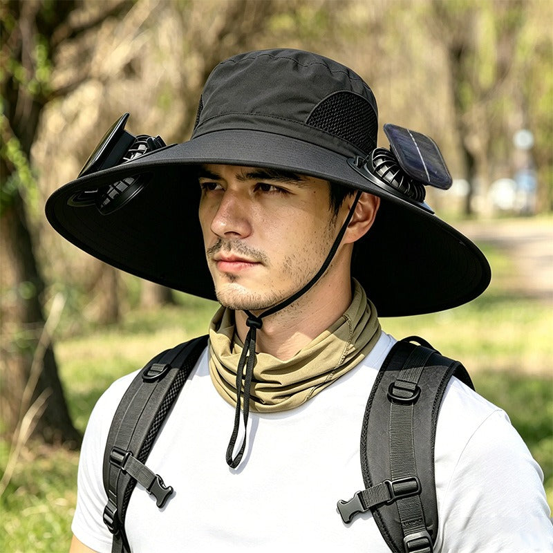 🔥Summer Hot Sale 50% OFF⚡-2026 New Ultralight Solar Fan Sun Fishing Hat-Solar & USB Charging🧢